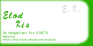 elod kis business card